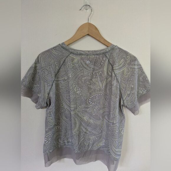 Lululemon stripe in stride short sleeve W3BZXS In Spirit Multi paisley *10-12 - Picture 11 of 13